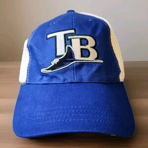 Throwback Devil Rays Size 58cm Tampa Bay Rays Trucker Style Hat Blue White